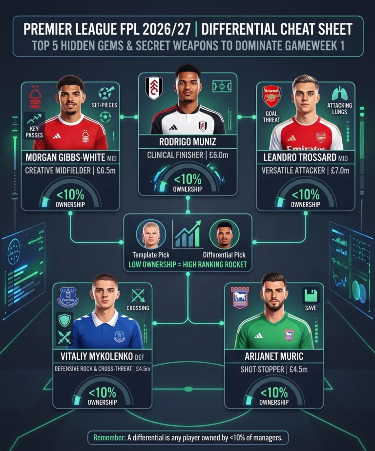 FPL 2026/27: Top 5 Differential Picks & Hidden Gems to Dominate Gameweek 1